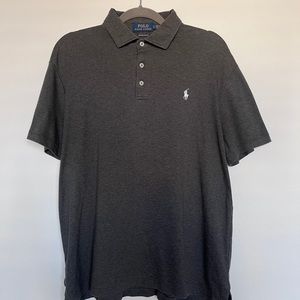 Polo Ralph Lauren Custom Slim Fit Fit Soft-Touch Polo. Heather Gray Large